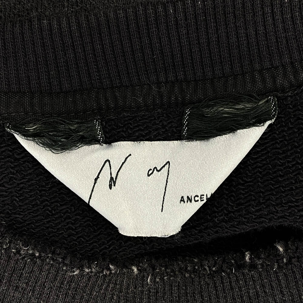 ANCELLM アンセルム ANC-CT87-C UNEVENNESS SWEAT SHIRT ロゴ刺繍 ユーズド加工 スウェットシャツ トレーナー チャコールグレー系 1【中古】