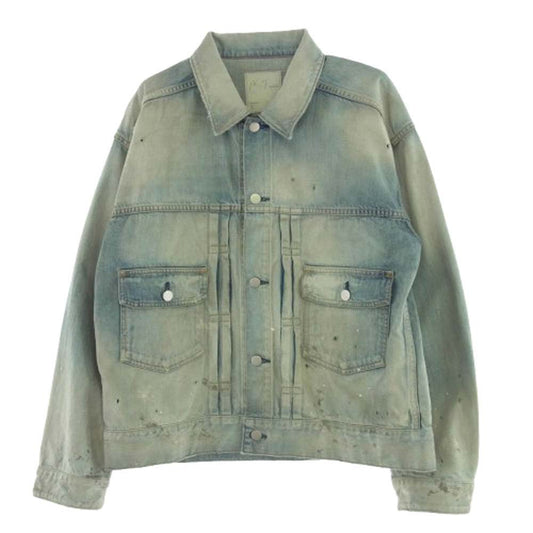 ANCELLM アンセルム 25SS ANC-JK49 AGING DENIM JACKET エイジング デニム ジャケット ライトブルー系 1【中古】