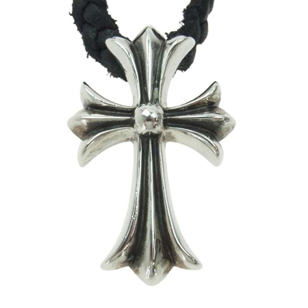 CHROME HEARTS クロムハーツ（原本無） CH CROSS SML BC スモール CHクロス レザーブレード ボロチップ ネックレス シルバー系【中古】