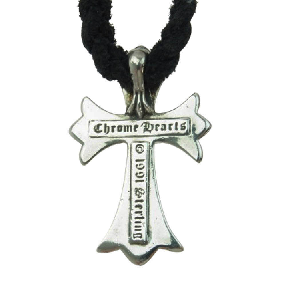 CHROME HEARTS クロムハーツ（原本無） CH CROSS SML BC スモール CHクロス レザーブレード ボロチップ ネックレス シルバー系【中古】