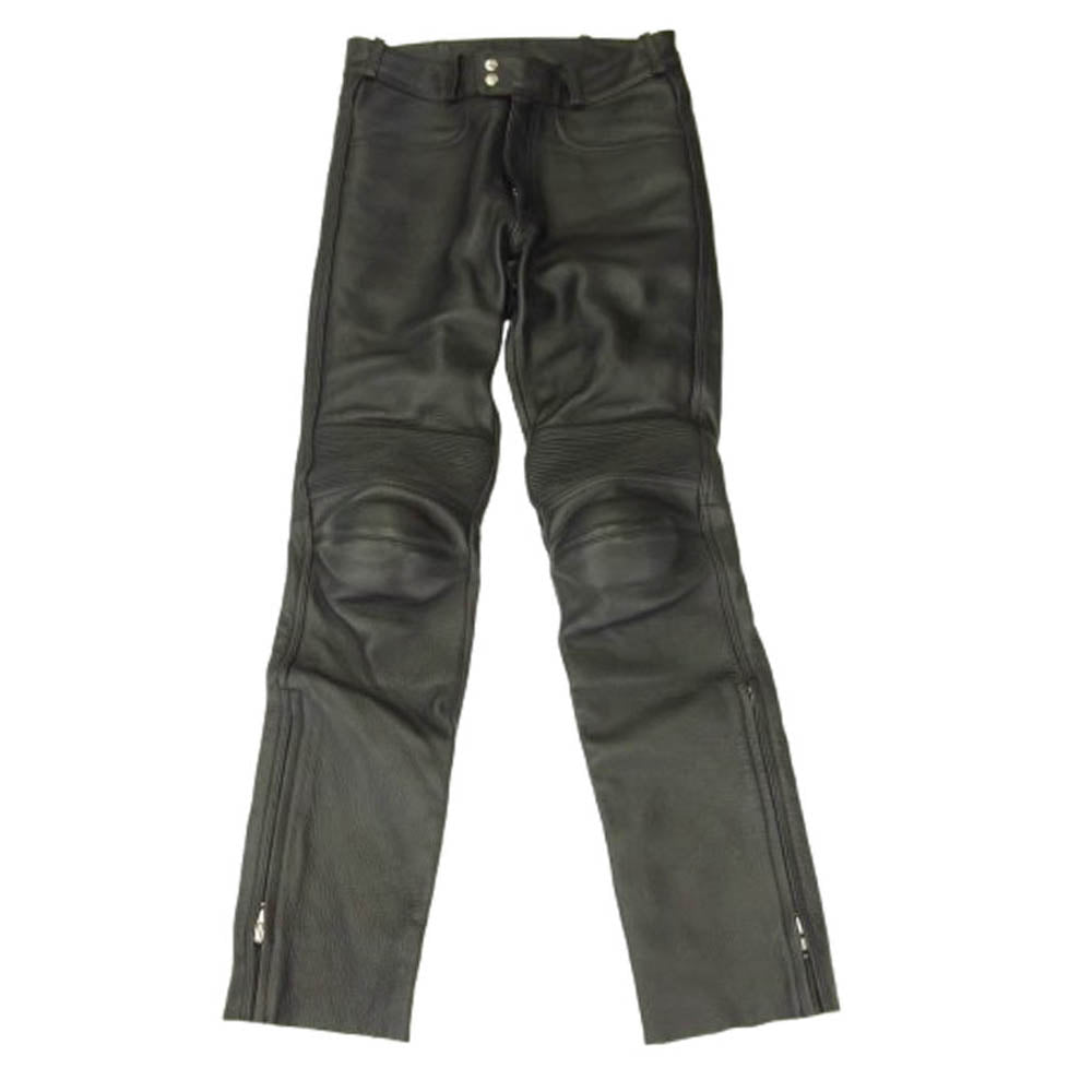 KADOYA カドヤ TCS-PANTS 裾ジップ 膝プロテクター入り レザー バイカー ライディング パンツ ブラック系 L【中古】