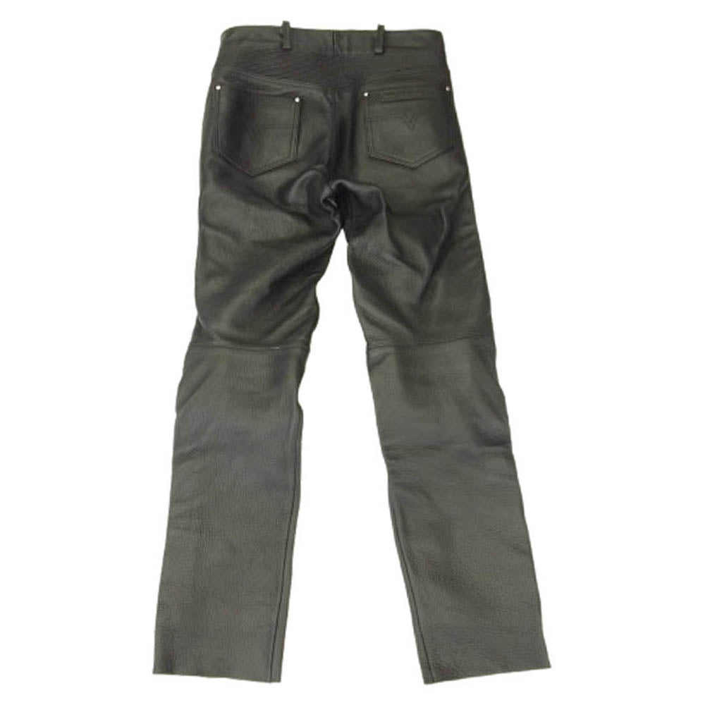 KADOYA カドヤ TCS-PANTS 裾ジップ 膝プロテクター入り レザー バイカー ライディング パンツ ブラック系 L【中古】