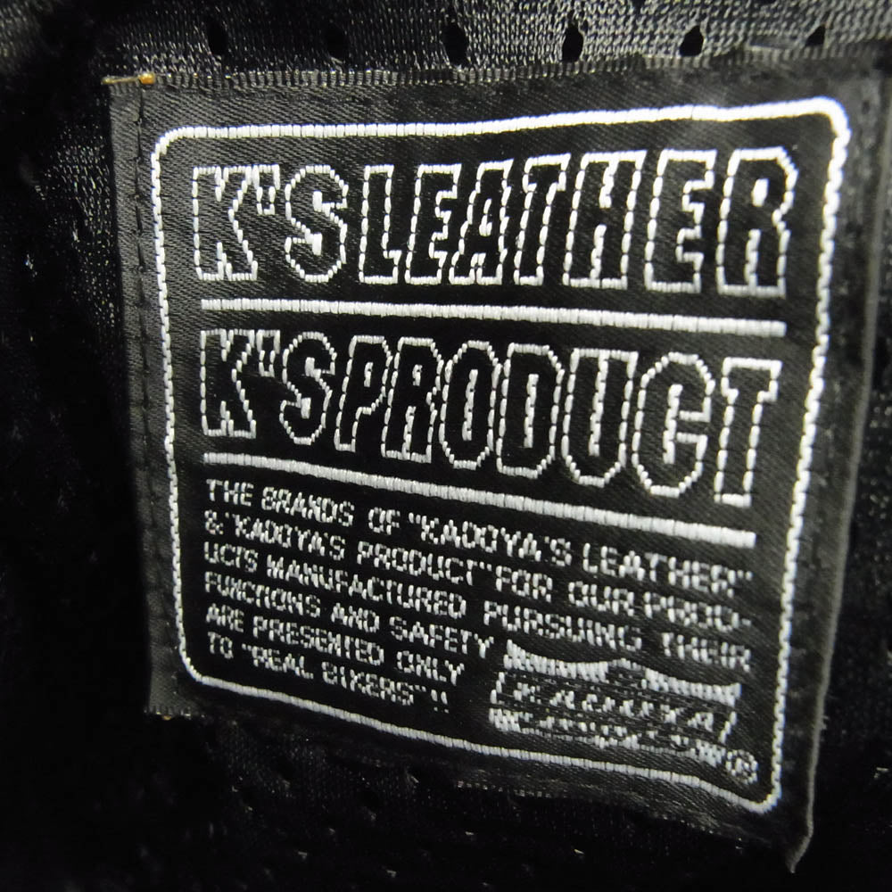 KADOYA カドヤ TCS-PANTS 裾ジップ 膝プロテクター入り レザー バイカー ライディング パンツ ブラック系 L【中古】
