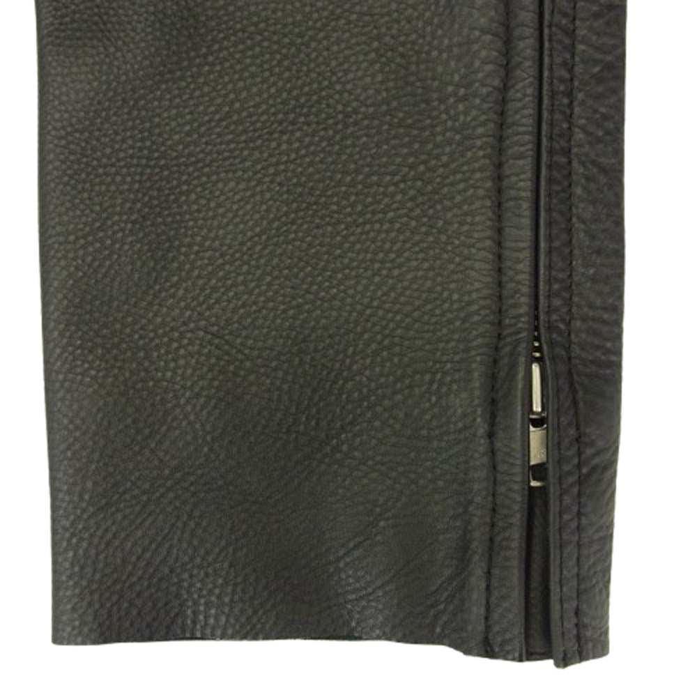 KADOYA カドヤ TCS-PANTS 裾ジップ 膝プロテクター入り レザー バイカー ライディング パンツ ブラック系 L【中古】