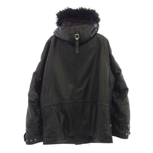 KADOYA カドヤ N-3 BR M.I.R SPEC レザー N-3B ファーフードコート ジャケット ブラック系 M【中古】