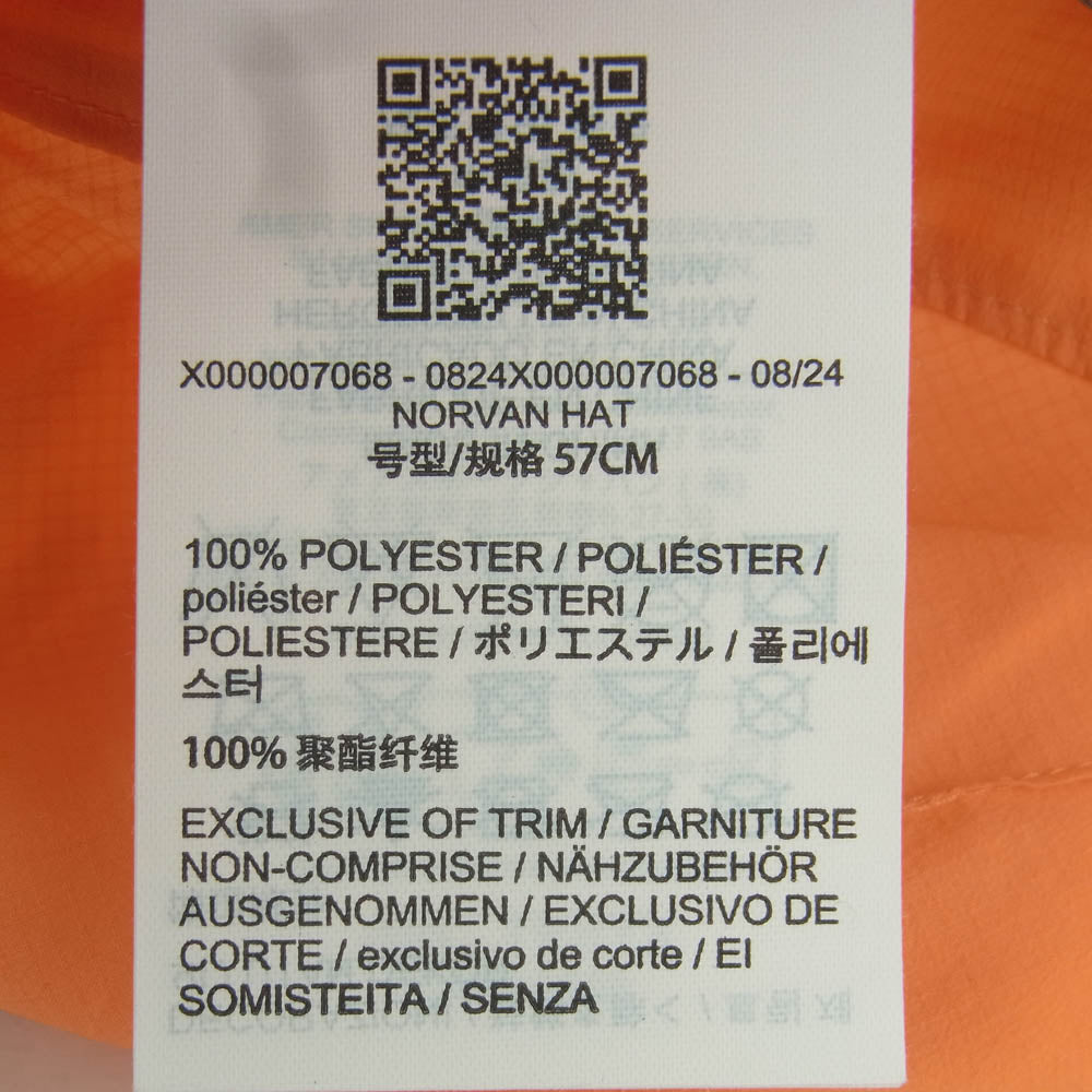 ARC'TERYX アークテリクス X000007068 Norvan Hat ノーバンハット キャップ 帽子 オレンジ系 57cm【極上美品】【中古】