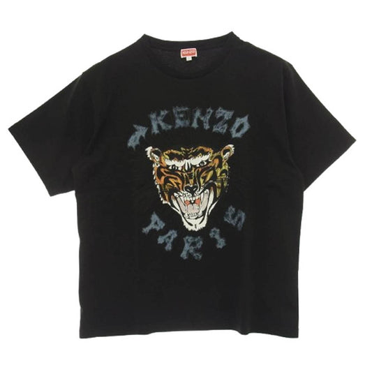 KENZO ケンゾー FE55TS2744SG Drawn Varsity タイガー グラフィックプリント 半袖 Tシャツ ブラック系 L【美品】【中古】