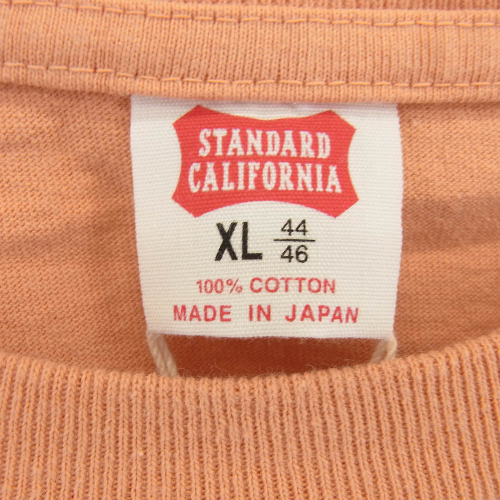 STANDARD CALIFORNIA スタンダードカリフォルニア SD US Cotton H.N.D. Logo T ロゴ 半袖 Tシャツ ピンクオレンジ系 XL【極上美品】【中古】