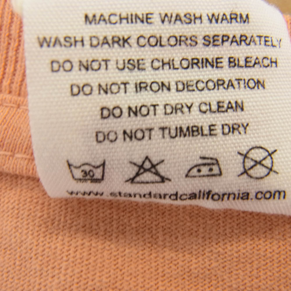 STANDARD CALIFORNIA スタンダードカリフォルニア SD US Cotton H.N.D. Logo T ロゴ 半袖 Tシャツ ピンクオレンジ系 XL【極上美品】【中古】