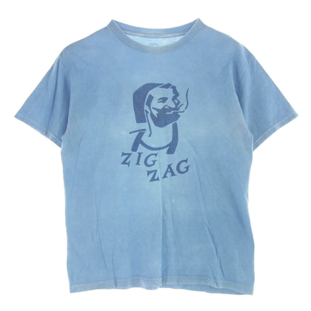 TENDERLOIN テンダーロイン T-TEE ZIG ZAG ジグザグ 半袖 Tシャツ ライトブルー系 M【中古】