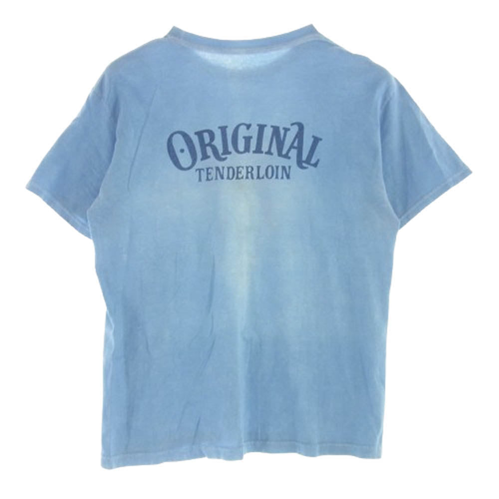 TENDERLOIN テンダーロイン T-TEE ZIG ZAG ジグザグ 半袖 Tシャツ ライトブルー系 M【中古】