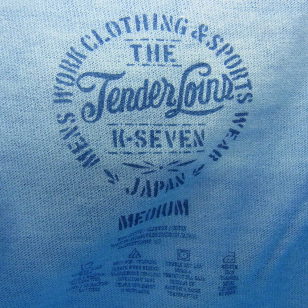 TENDERLOIN テンダーロイン T-TEE ZIG ZAG ジグザグ 半袖 Tシャツ ライトブルー系 M【中古】
