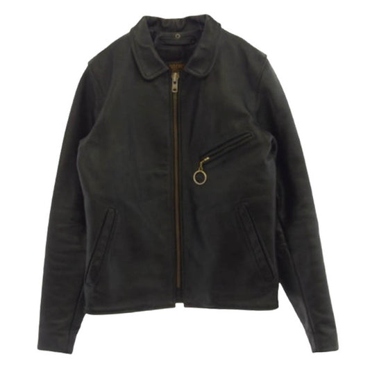 VANSON バンソン ENF 34 ENF LEATHER JACKET インフィールド シングル ライダース ジャケット ブラック系 34【中古】