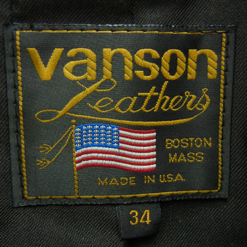 VANSON バンソン ENF 34 ENF LEATHER JACKET インフィールド シングル ライダース ジャケット ブラック系 34【中古】