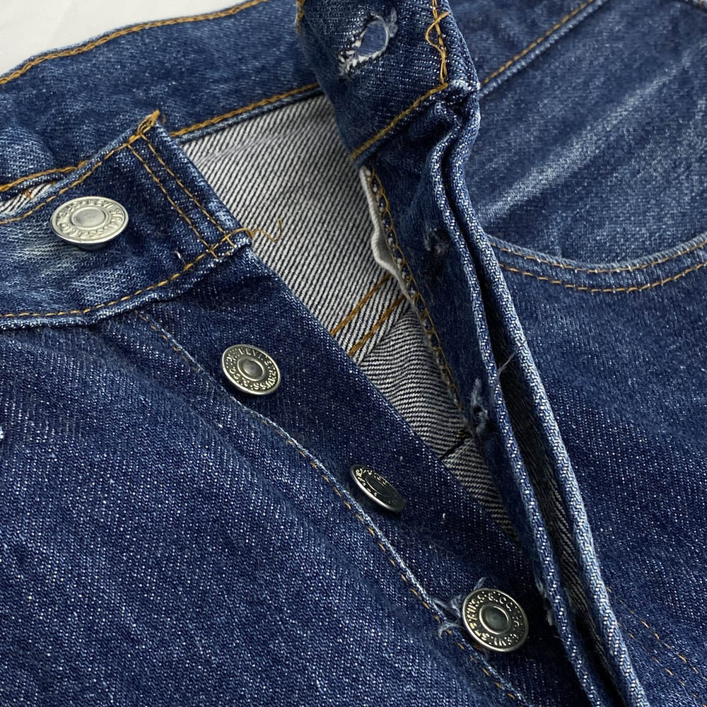 Levi's リーバイス ヴィンテージ 70s 66後期 501 ボタン裏6 クロカン スモールe デニム パンツ インディゴブルー系 W33 L36【中古】