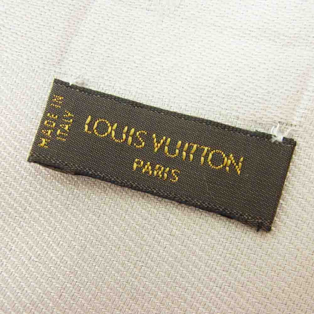 LOUIS VUITTON ルイ・ヴィトン シルク ウール ショール モノグラム ストール　 ベージュ系【中古】