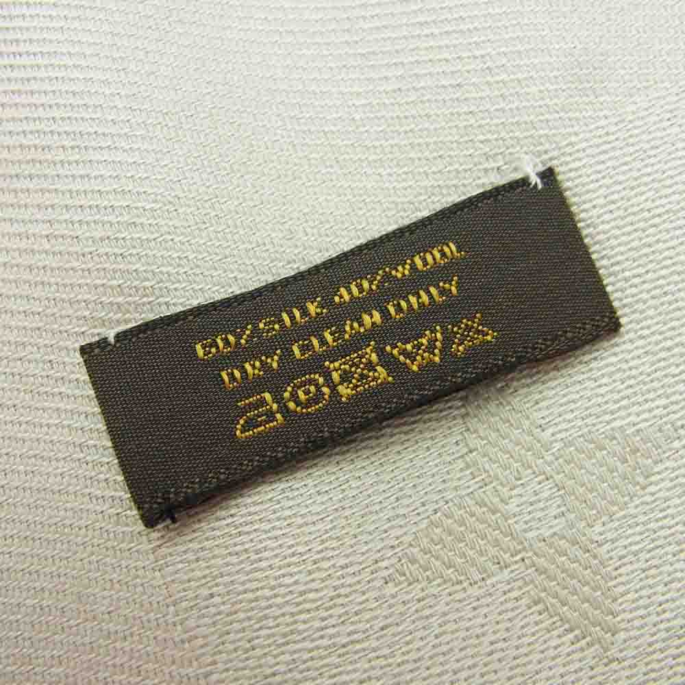 LOUIS VUITTON ルイ・ヴィトン シルク ウール ショール モノグラム ストール　 ベージュ系【中古】