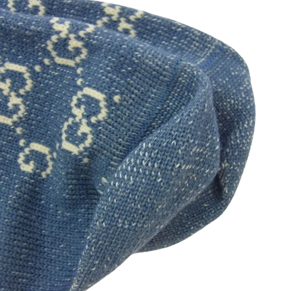 GUCCI グッチ 572266 GG ロゴ 靴下 ソックス インディゴブルー系 M【極上美品】【中古】