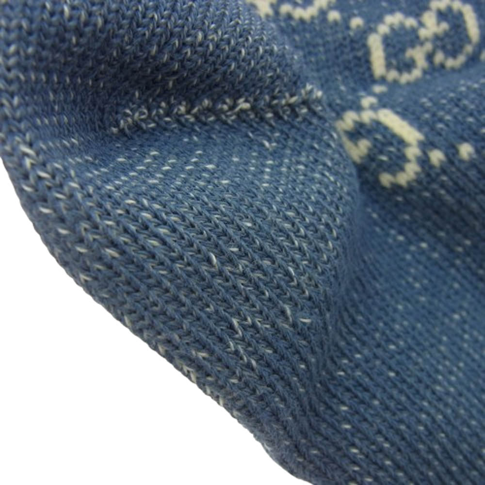 GUCCI グッチ 572266 GG ロゴ 靴下 ソックス インディゴブルー系 M【極上美品】【中古】