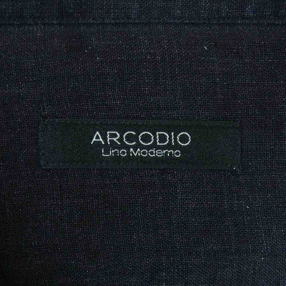 アルコディオ バイオウォッシュリネン 麻 長袖 シャツ 中国製 ブラック系 BLACK L【極上美品】【中古】