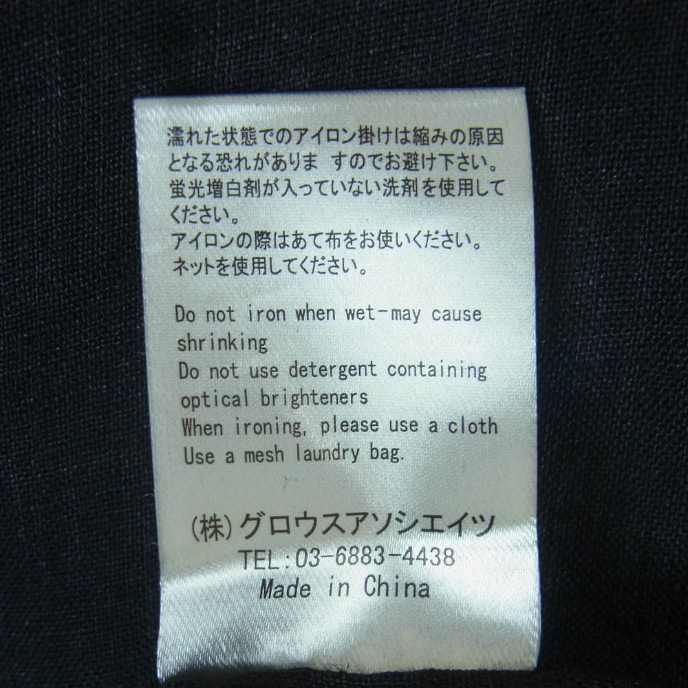 アルコディオ バイオウォッシュリネン 麻 長袖 シャツ 中国製 ブラック系 BLACK L【極上美品】【中古】