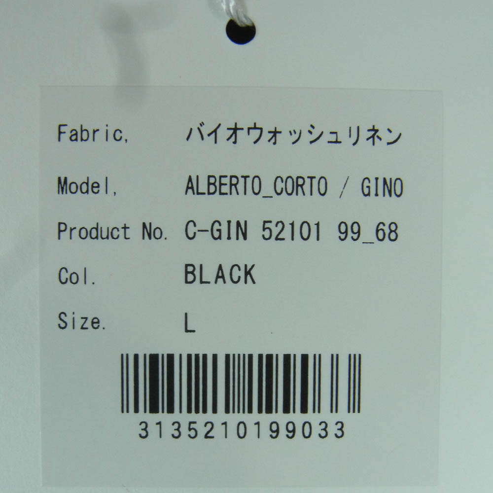 アルコディオ バイオウォッシュリネン 麻 長袖 シャツ 中国製 ブラック系 BLACK L【極上美品】【中古】