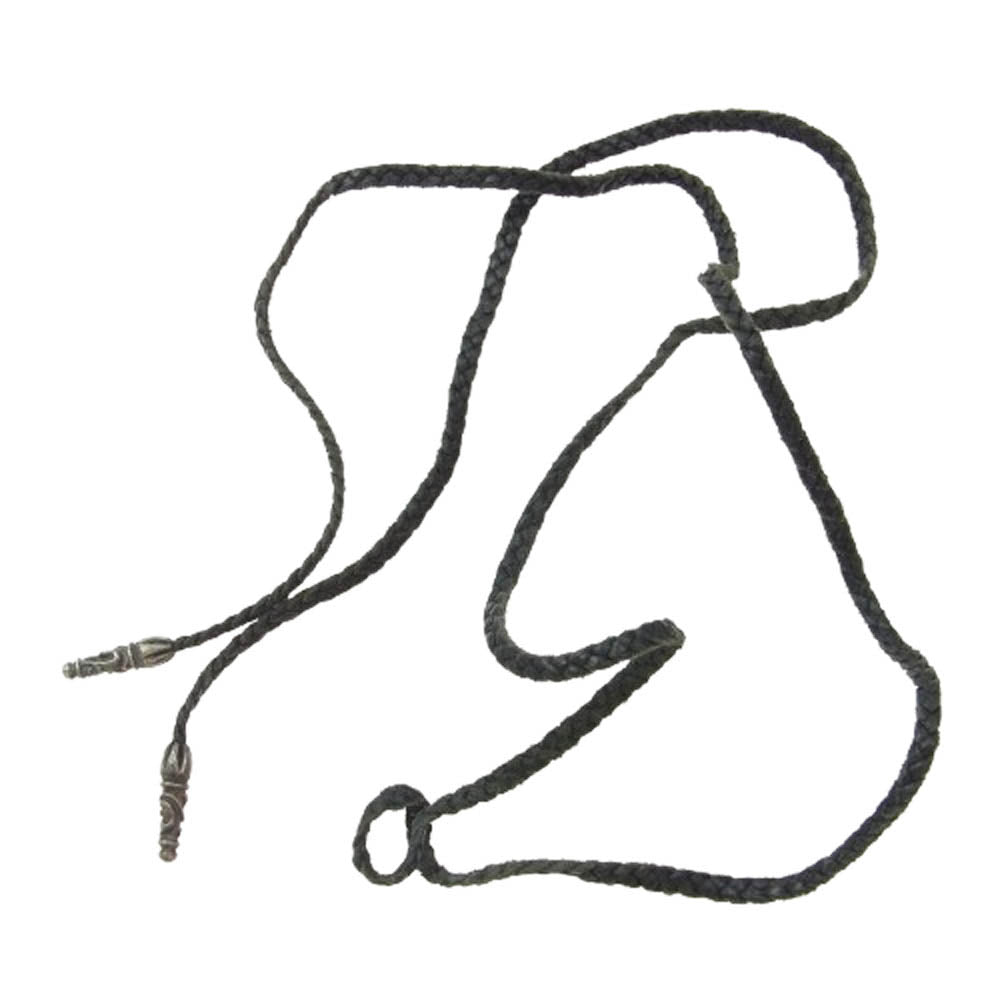 CHROME HEARTS クロムハーツ（原本無） LEATHER BRAID スクロール レザーブレード ネックレス チェーン ブラック系【中古】