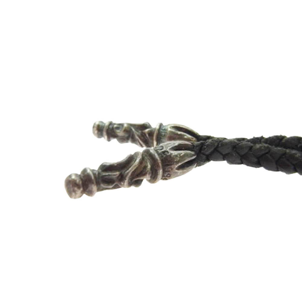 CHROME HEARTS クロムハーツ（原本無） LEATHER BRAID スクロール レザーブレード ネックレス チェーン ブラック系【中古】