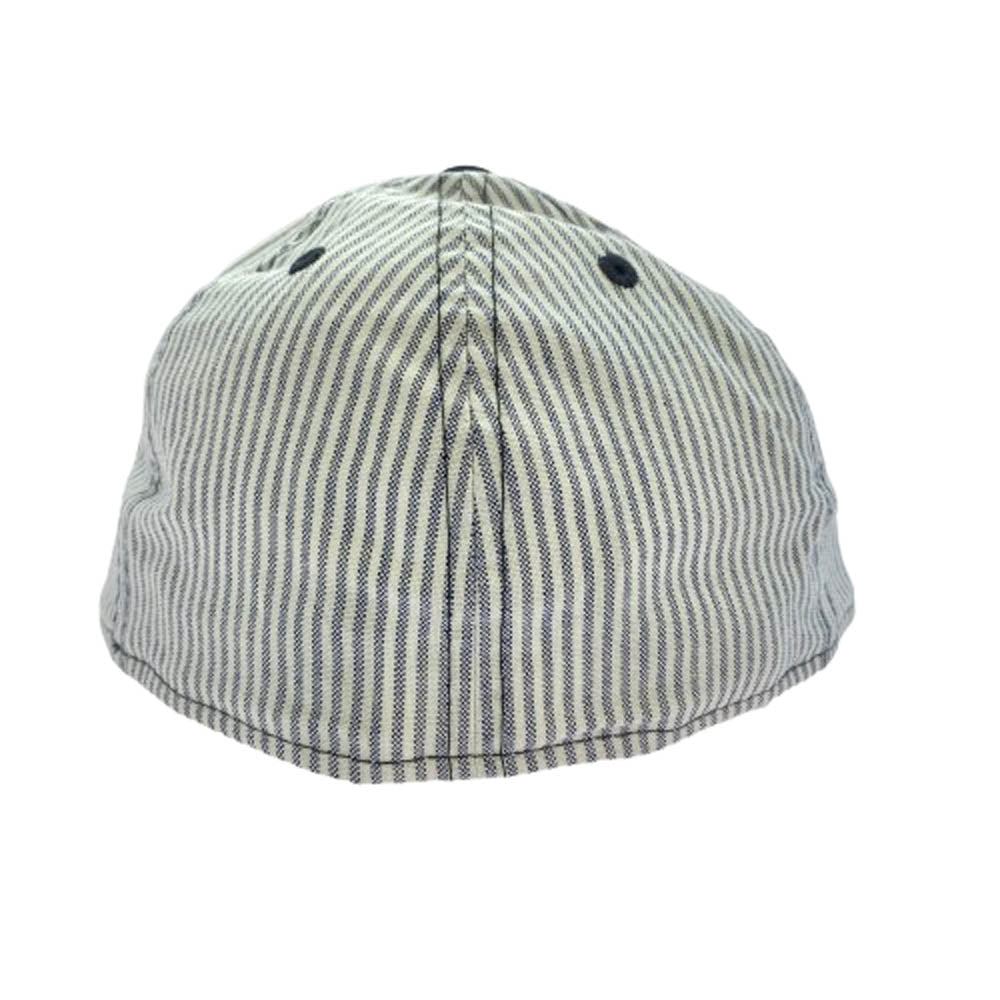 NEW ERA ニューエラ NEWYORK YANKEES ニューヨークヤンキース ストライプ ベースボール キャップ 帽子 ホワイト系 ダークネイビー系 7 3/8【新古品】【未使用】【中古】