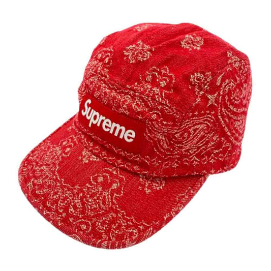Supreme シュプリーム 25SS Bandana Jacquard Camp Cap レッド ボックスロゴ バンダナ ジャガード キャンプ キャップ 帽子 レッド系【美品】【中古】