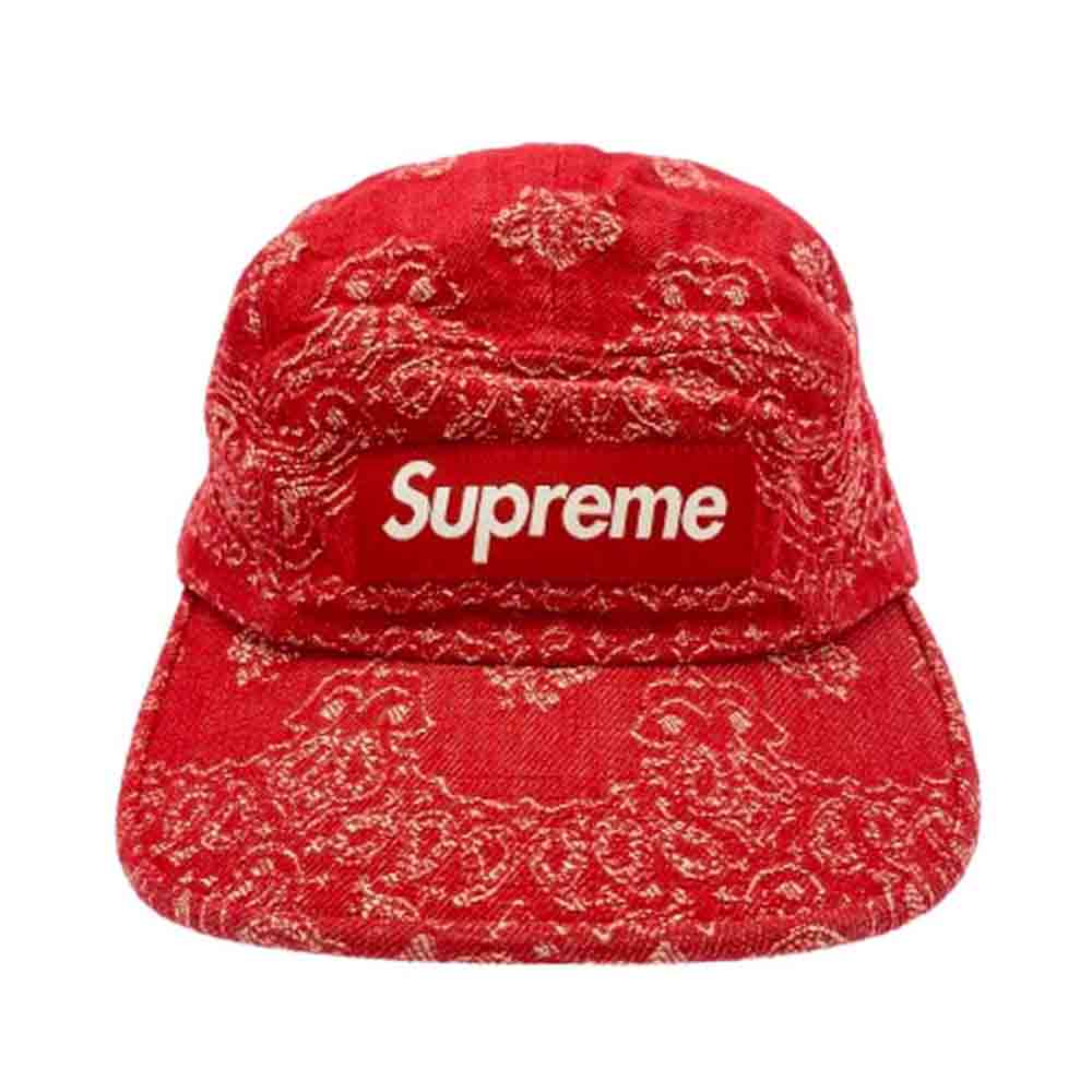 Supreme シュプリーム 25SS Bandana Jacquard Camp Cap レッド ボックスロゴ バンダナ ジャガード キャンプ キャップ 帽子 レッド系【美品】【中古】