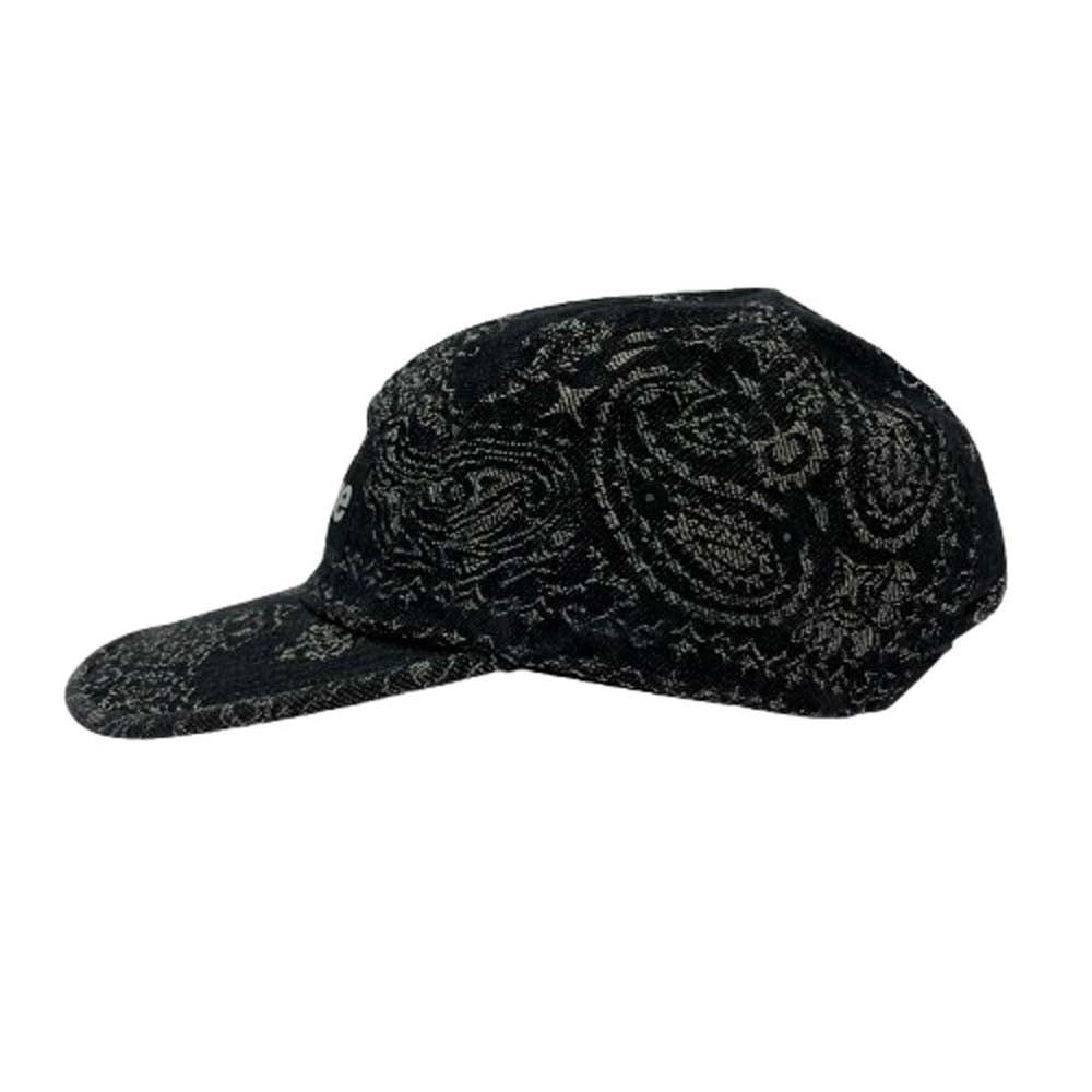 Supreme シュプリーム 25SS Bandana Jacquard Camp Cap ブラック ボックスロゴ バンダナ ジャガード キャンプ キャップ 帽子 ブラック系【美品】【中古】