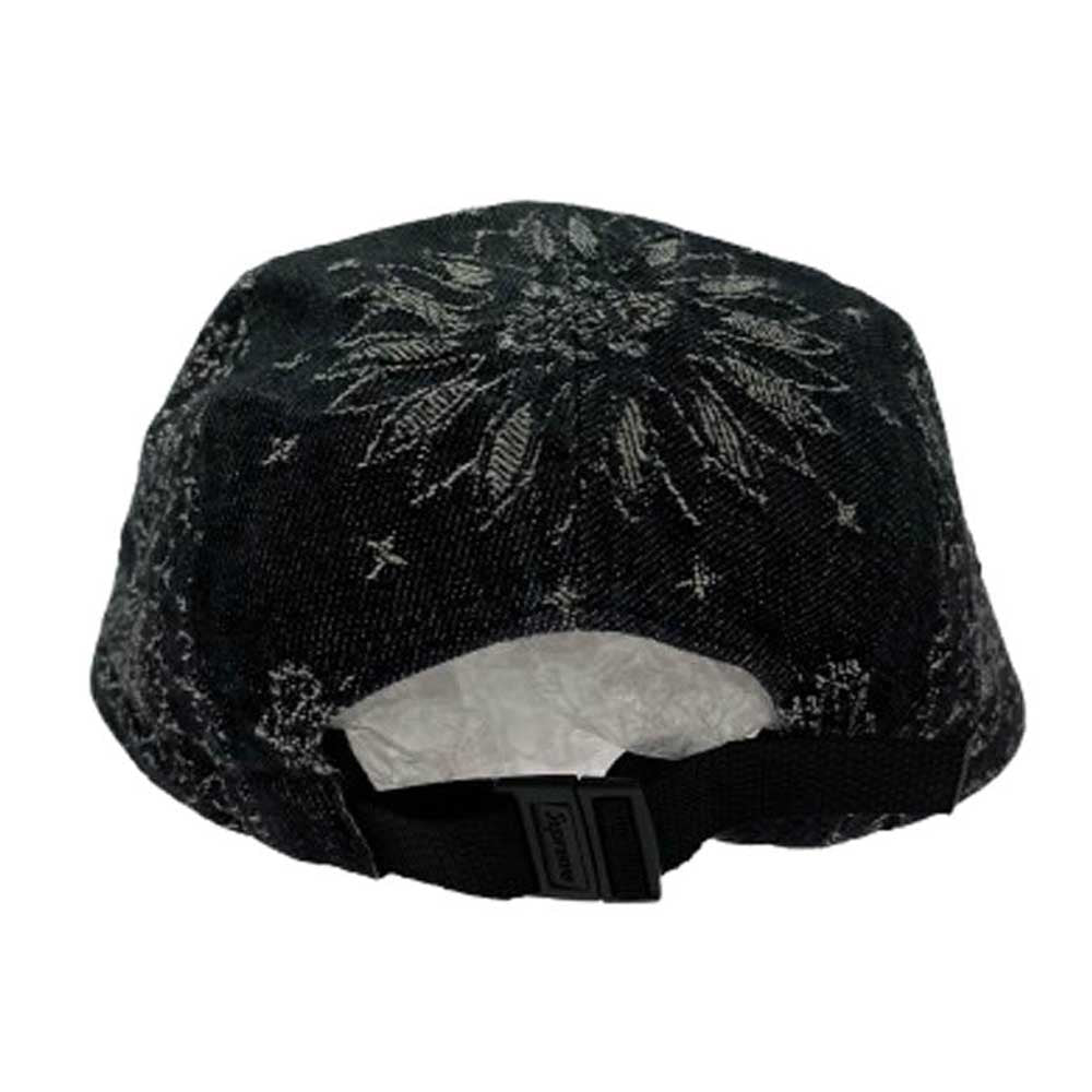 Supreme シュプリーム 25SS Bandana Jacquard Camp Cap ブラック ボックスロゴ バンダナ ジャガード キャンプ キャップ 帽子 ブラック系【美品】【中古】