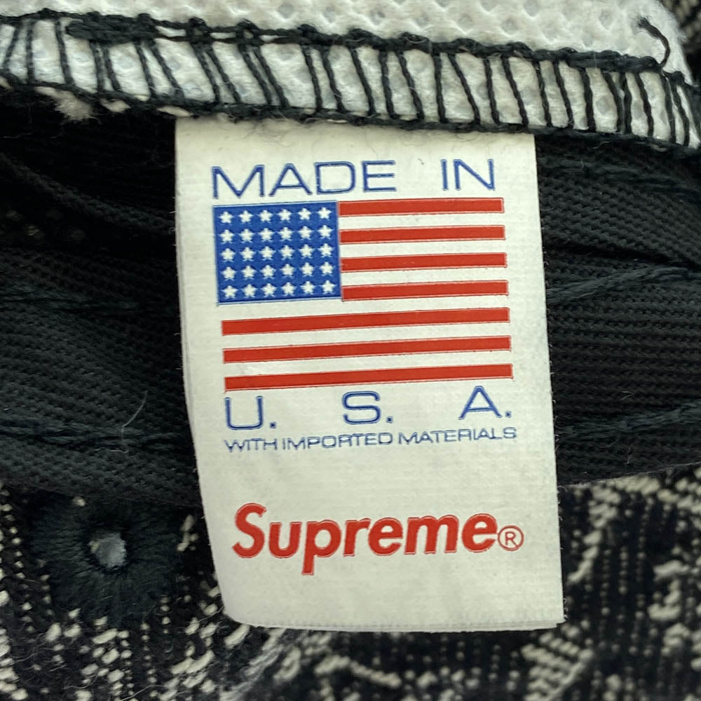 Supreme シュプリーム 25SS Bandana Jacquard Camp Cap ブラック ボックスロゴ バンダナ ジャガード キャンプ キャップ 帽子 ブラック系【美品】【中古】