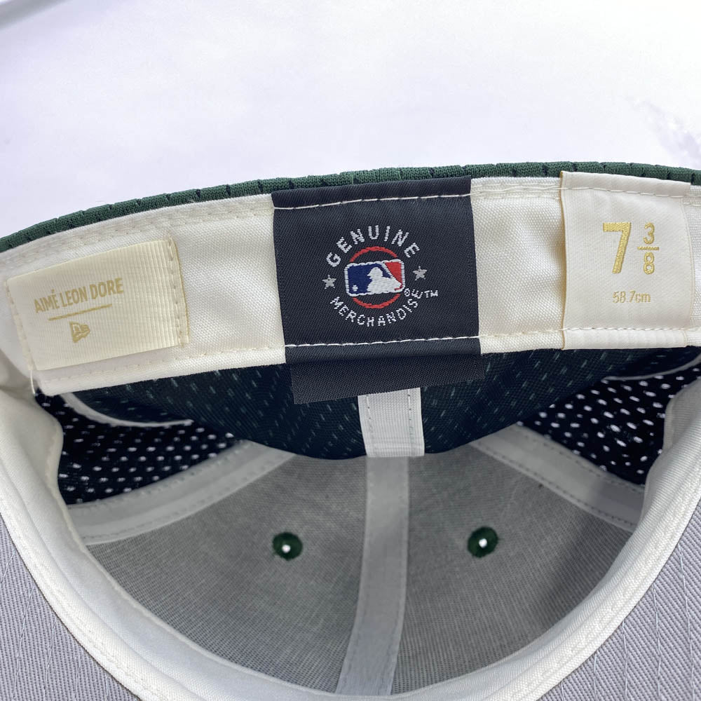 エメレオンドレ × NEW ERA ニューエラ NEWYORK YANKEES ニューヨークヤンキース メッシュ キャップ 帽子 グリーン系 7 3/8【美品】【中古】