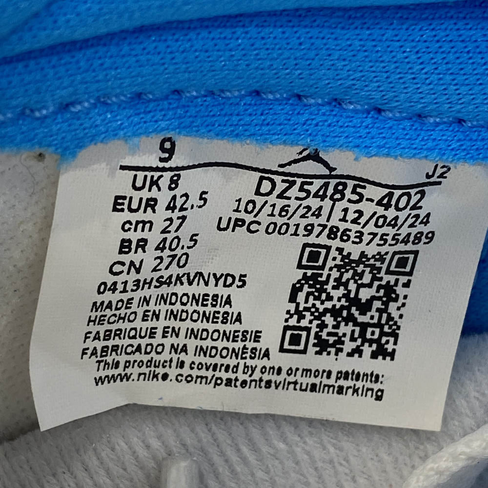 NIKE AIR JORDAN ナイキ ジョーダン DZ5485-402 Air Jordan 1 Retro High OG UNC Reimagined AJ1 エアジョーダン レトロ ハイ スニーカー ライトブルー系 27cm【新古品】【未使用】【中古】