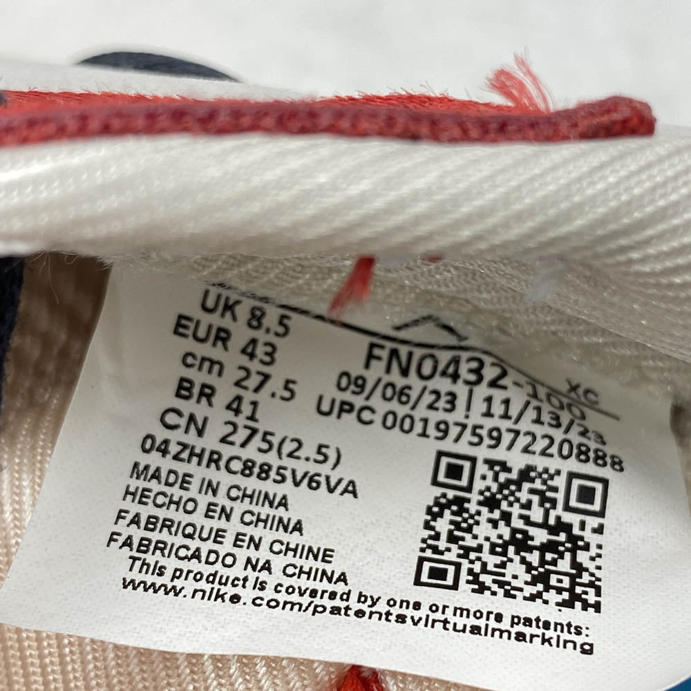 NIKE AIR JORDAN ナイキ ジョーダン FN0432-100 × Trophy Room トロフィールーム Air Jordan 1 Low OG Sail and Varsity Red AJ1 ロー セイル アンド バーシティレッド スニーカー レッド系 27.5cm【新古品】【未使用】【中古】