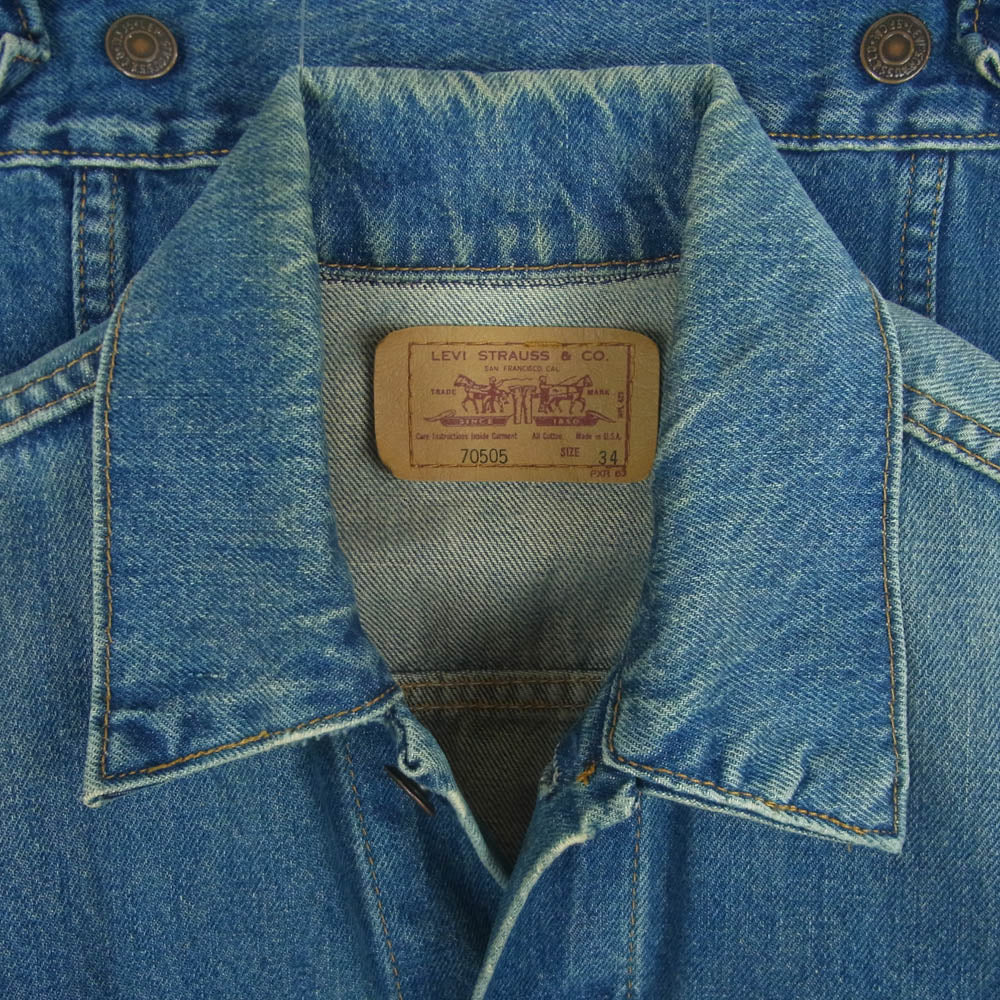 Levi's リーバイス 80s USA製 70505 smalle ボタン裏刻印715 デニム トラッカー ジャケット インディゴブルー系 34【中古】