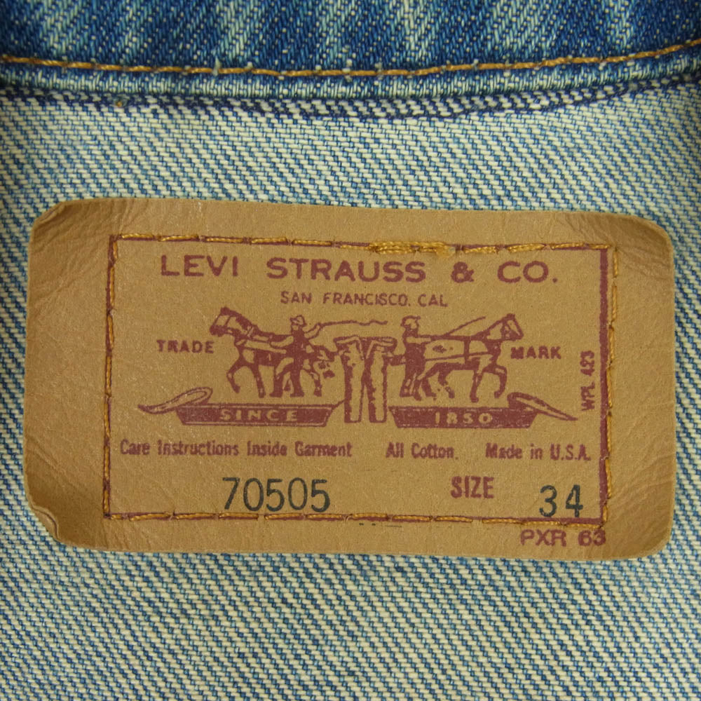 Levi's リーバイス 80s USA製 70505 smalle ボタン裏刻印715 デニム トラッカー ジャケット インディゴブルー系 34【中古】