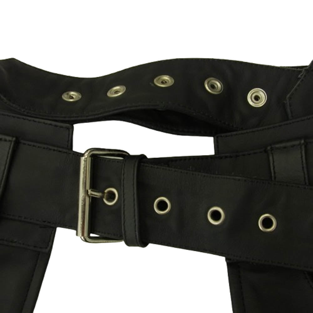 オープラン レザー チャップス パンツ ブラック系 S【中古】