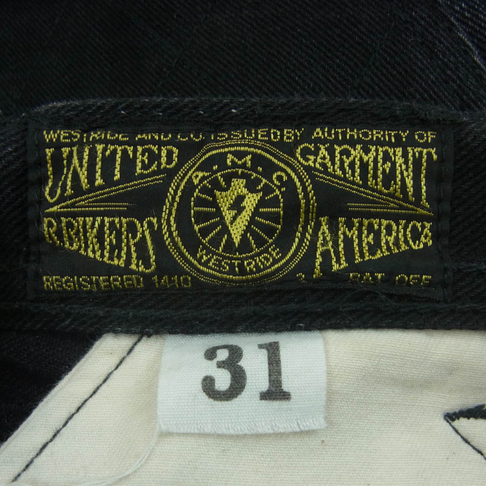 ウエストライド バイカー デニム パンツ ブラック系 31【中古】