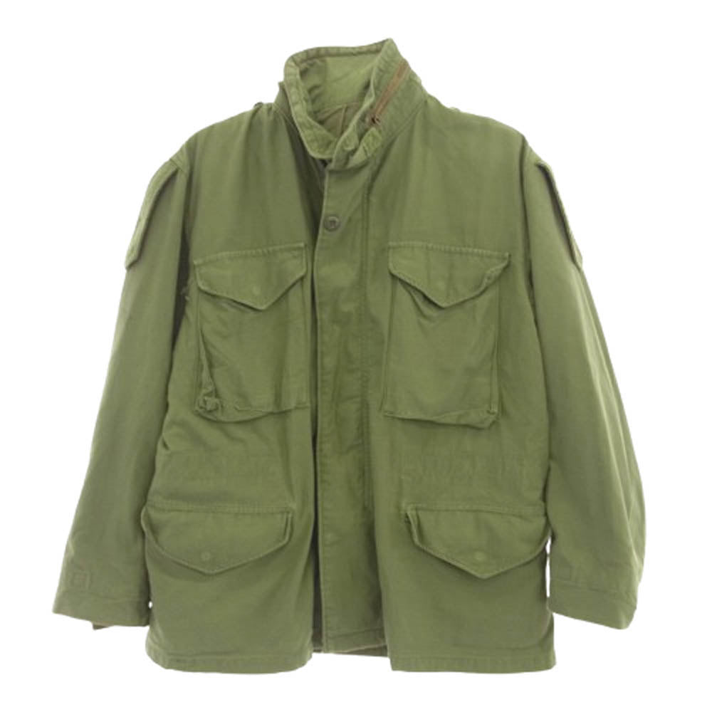 ヴィウンテージ 70s～ US ARMY 米軍実物 M-65 Field Jacket 3rdタイプ ブラスジップ フィールド ジャケット グリーン系【中古】