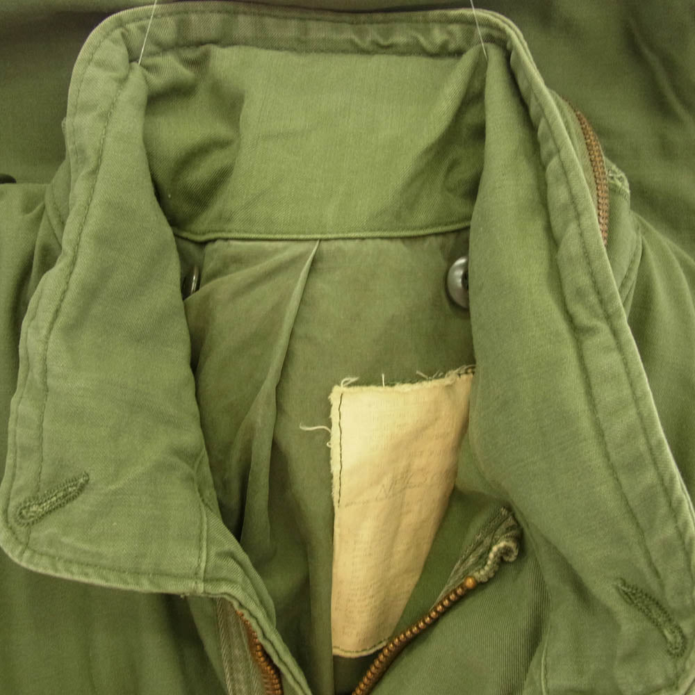 ヴィウンテージ 70s～ US ARMY 米軍実物 M-65 Field Jacket 3rdタイプ ブラスジップ フィールド ジャケット グリーン系【中古】