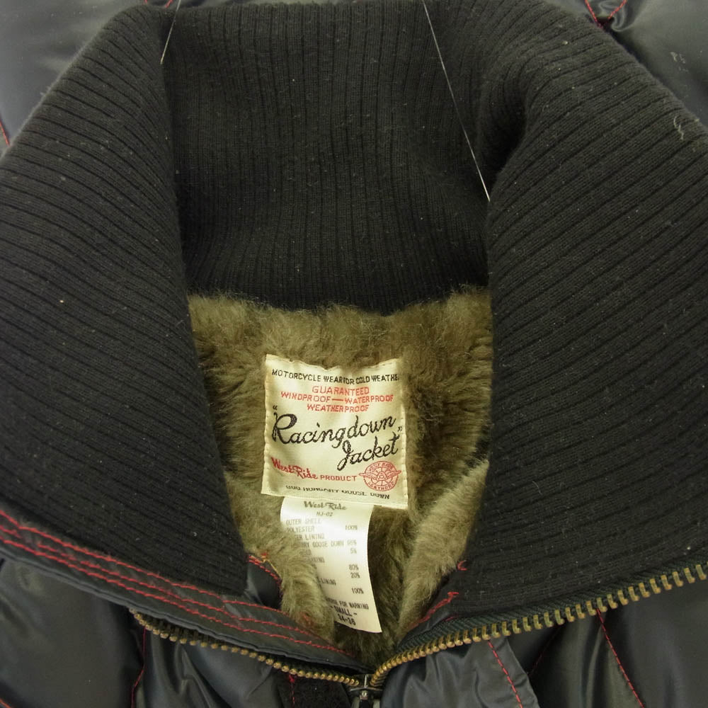 WESTRIDE ウエストライド HJ-02 RACING DOWN JACKET レーシング ダウン ジャケット ブラック系 S 34-36【中古】