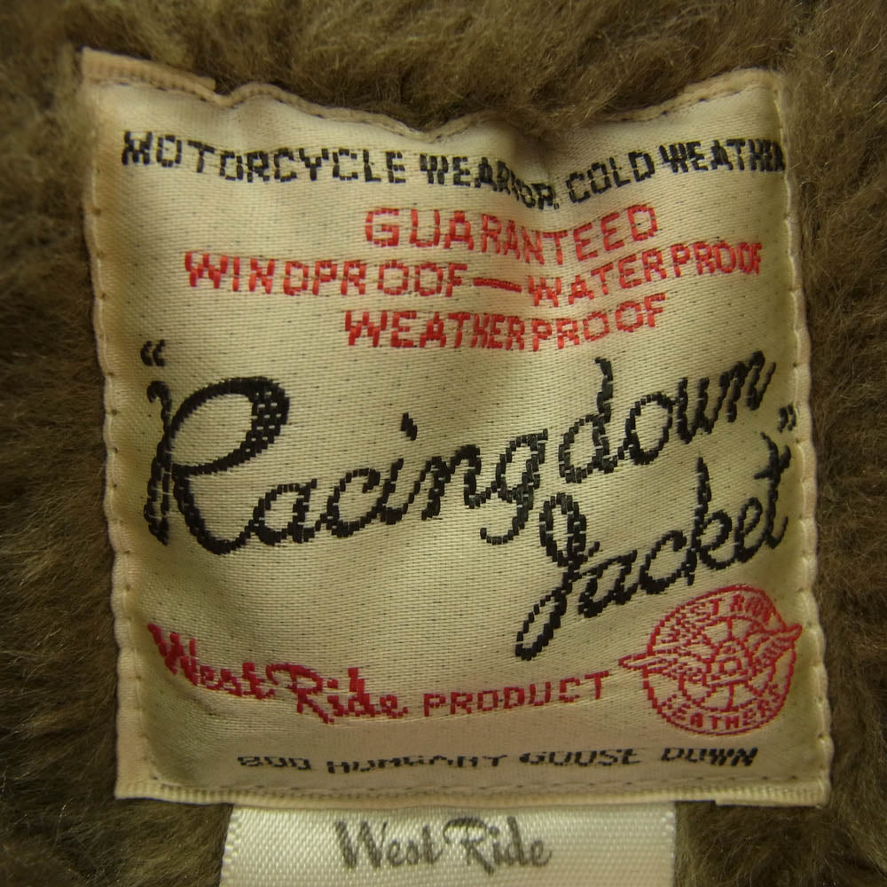 WESTRIDE ウエストライド HJ-02 RACING DOWN JACKET レーシング ダウン ジャケット ブラック系 S 34-36【中古】