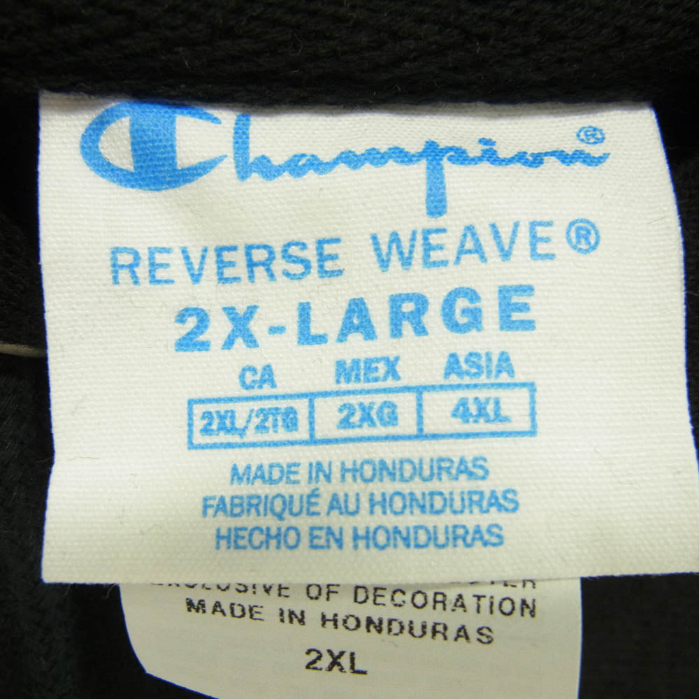 パイレックス × CHAMPION チャンピオン TEARS PULLOVER PRINT HOODIE プリント プルオーバーパーカー ブラック系 XXL ASIA/4XL【中古】