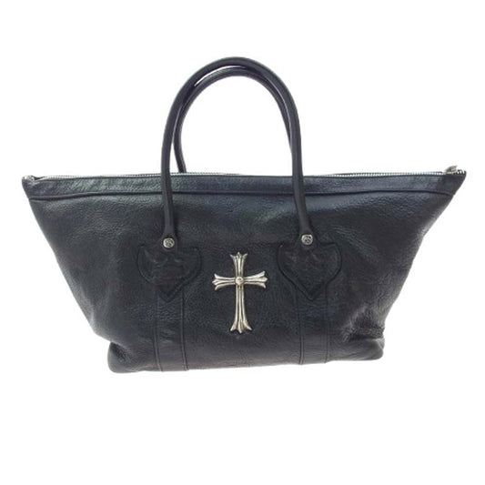 CHROME HEARTS クロムハーツ（原本無） MONICA BAG LARGE CH CRS CHクロス ラージクロス モニカ クロスボールボタン フローラルリベット バッグ ブラック系 シルバー系【中古】