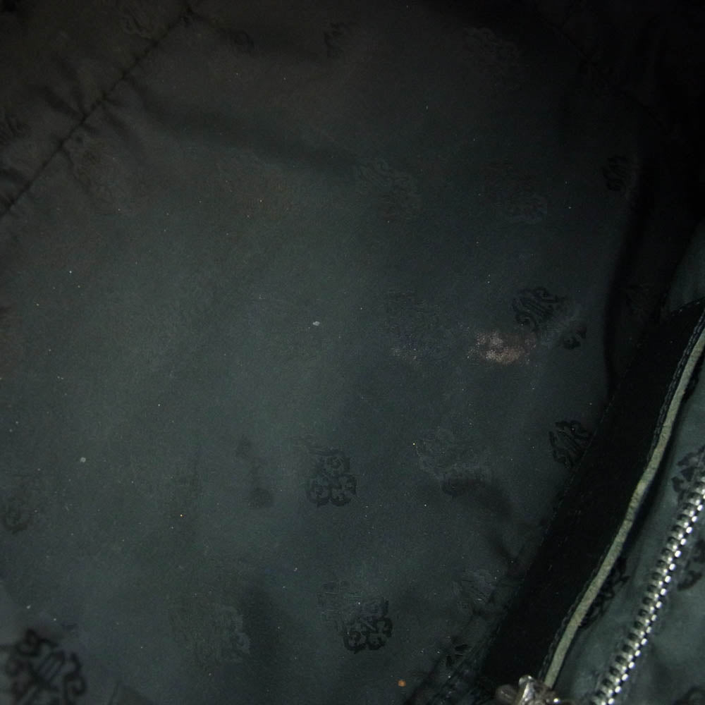 CHROME HEARTS クロムハーツ（原本無） MONICA BAG LARGE CH CRS CHクロス ラージクロス モニカ クロスボールボタン フローラルリベット バッグ ブラック系 シルバー系【中古】