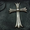 CHROME HEARTS クロムハーツ（原本無） MONICA BAG LARGE CH CRS CHクロス ラージクロス モニカ クロスボールボタン フローラルリベット バッグ ブラック系 シルバー系【中古】