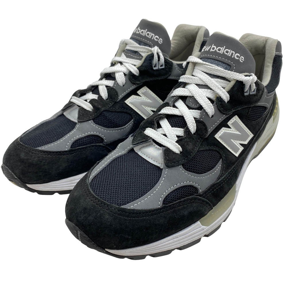 NEW BALANCE ニューバランス M992EB スエード ローカット スニーカー ブラック系 28cm【中古】